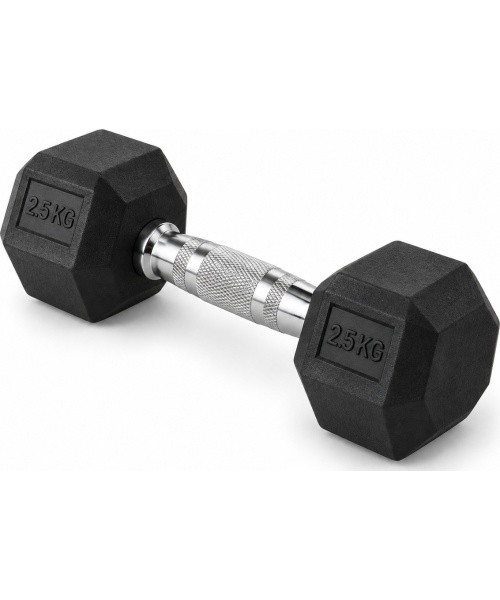 HEX PRO Rubber Dumbbell - 2,5 kg