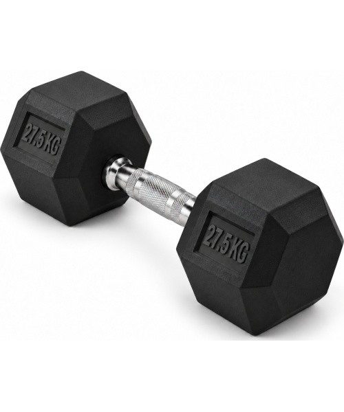 HEX PRO gumuotas hantelis - 27,5 kg