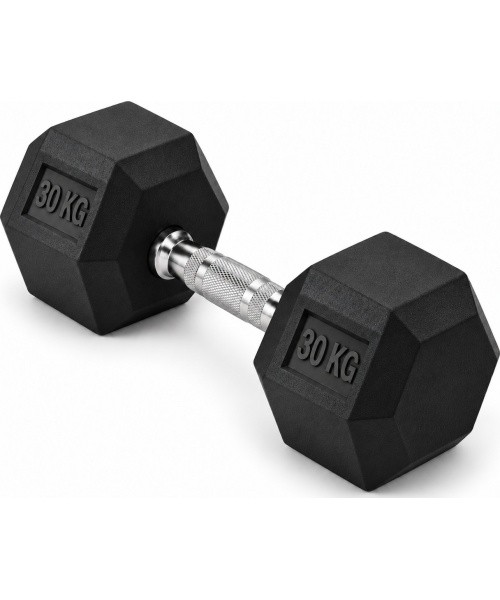 Gumuotas hantelis HEX PRO - 30kg