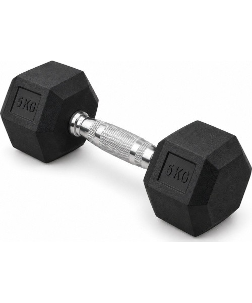 HEX PRO Rubber Dumbbell - 5,0 kg