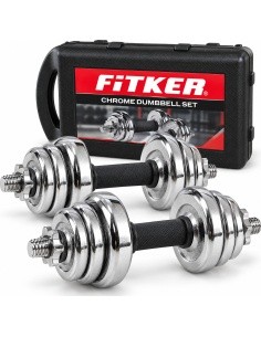Chrome Dumbbell Set with Carry Case - 15 kg