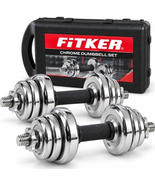 Chrome Dumbbell Set with Carry Case - 30kg