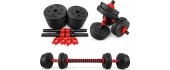 Reguliuojamų svarų hantelio ir štangos rinkinys 2-in-1 - 20 kg