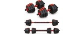 Adjustable HEX Dumbbell & Barbell 2-in-1 Set - 15 kg