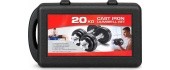 Reguliuojamų ketaus hantelių komplektas FiTKER® su dėklu - 20 kg