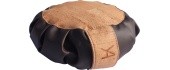 YA´Fu Meditationskissen Vegan - Braun-Schwarz (Braune Naht)