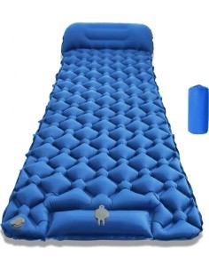 Inflatable Sleeping Pad w/ Integrated Pump inSPORTline Soultea 190 x 60 x 6 cm - Blue